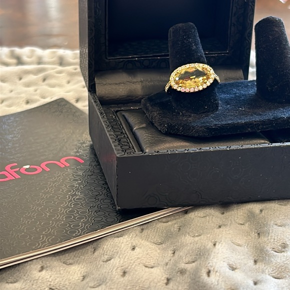 LaFonn Rare Horizontal Oval Lemon Quartz Ring-sz 7 Boutique - Picture 5 of 11